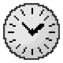 Fototapeta na wymiar Clock pixel art illustration icon
