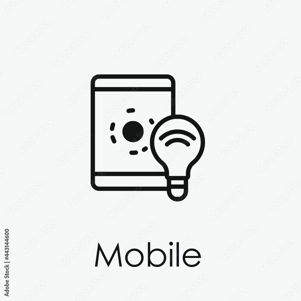 Poster mobile vector icon. editable stroke. symbol in line art style for design, presentation, website or a