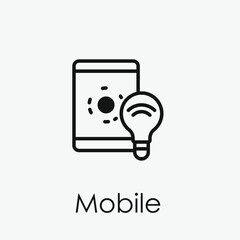 Mobile vector icon. Editable stroke. Symbol in Line Art Style for Design, Presentation, Website or Apps Elements, Logo. Pixel vector graphics - Vector