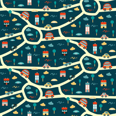 Adorable  illustration seamless pattern for kids project, fabric, scrapbooking, crafting, invitation and many more.