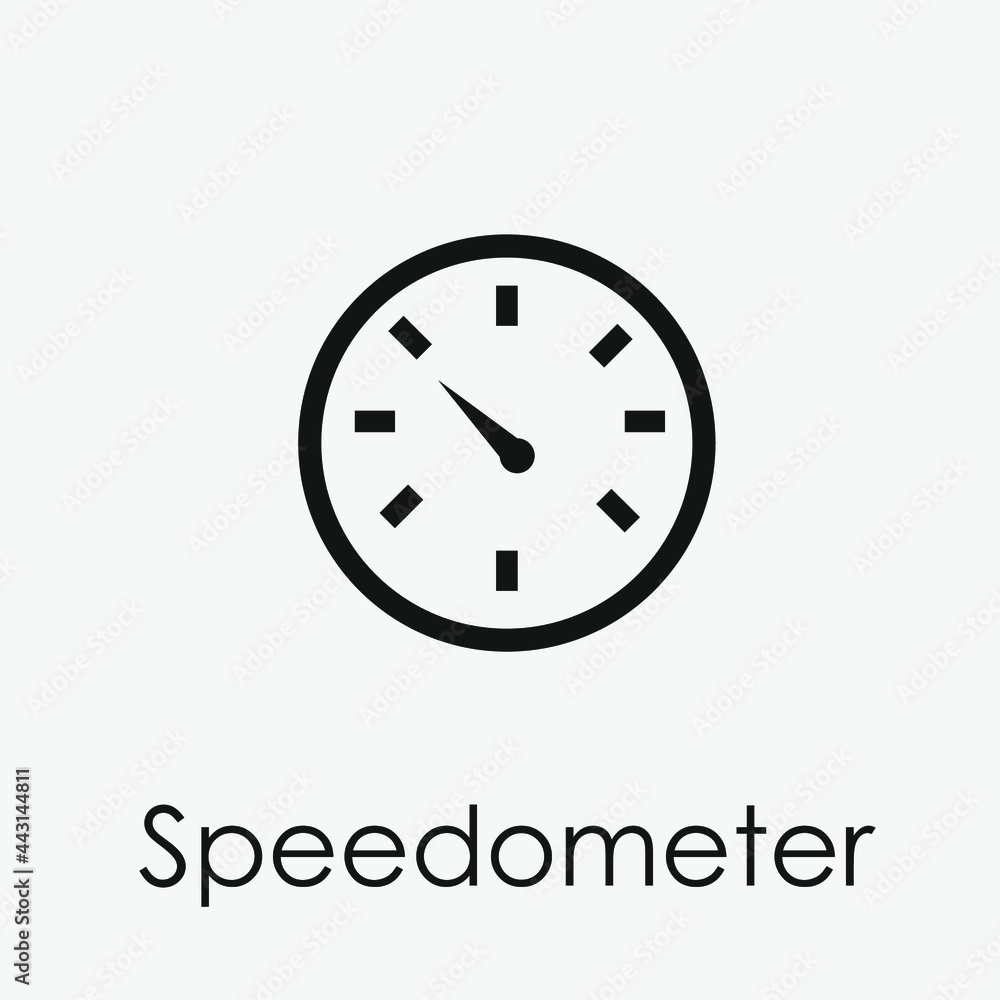 Poster speedometer vector icon. editable stroke. symbol in line art style for design, presentation, website
