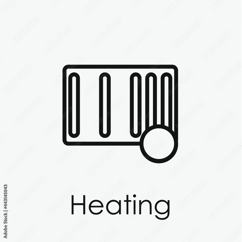 Poster heater vector icon. editable stroke. symbol in line art style for design, presentation, website or a