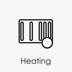 Heater vector icon. Editable stroke. Symbol in Line Art Style for Design, Presentation, Website or Apps Elements, Logo. Pixel vector graphics - Vector