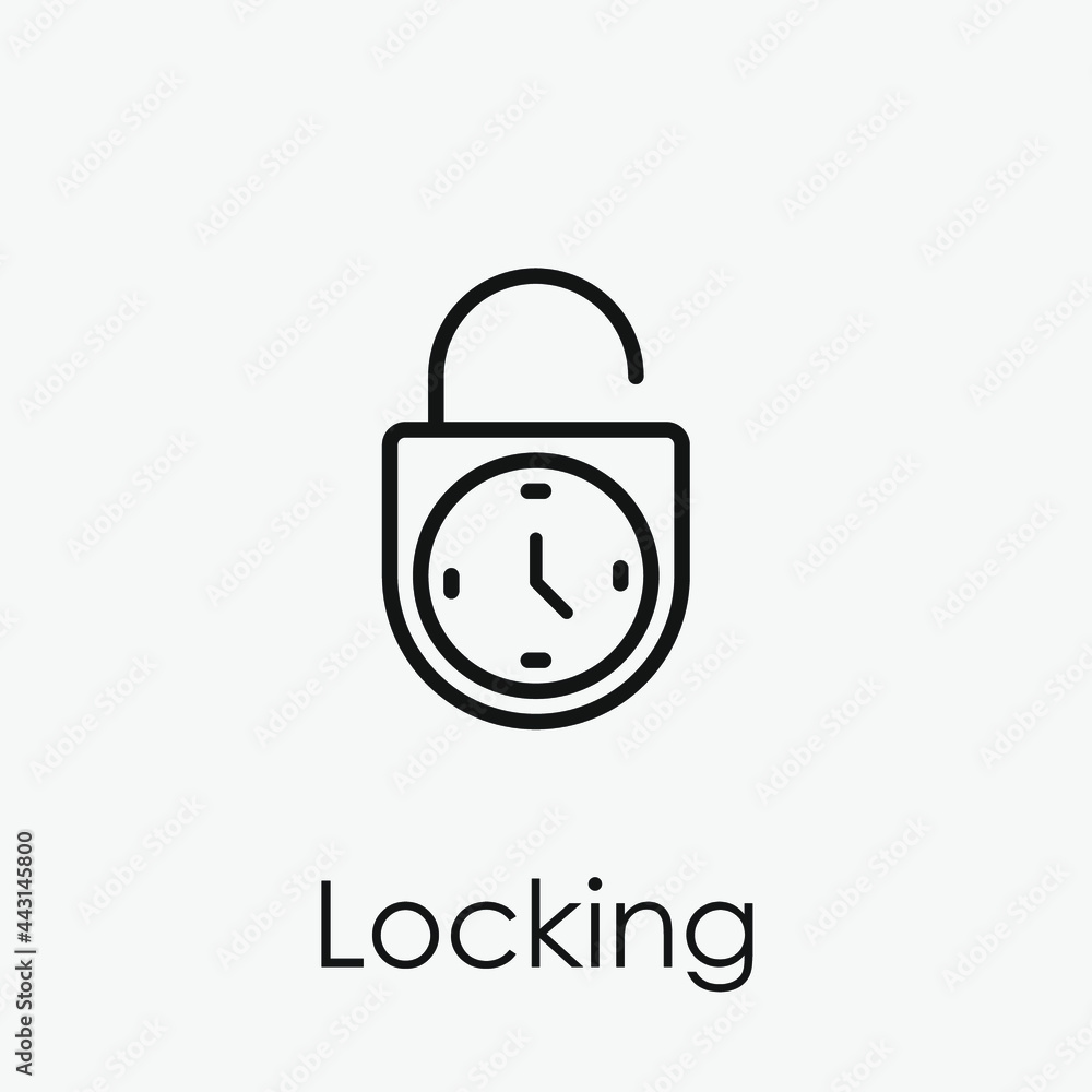 Poster unlock vector icon. editable stroke. symbol in line art style for design, presentation, website or a