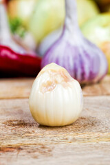 spoiled cloves of garlic