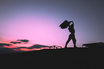 silhouette of photographer