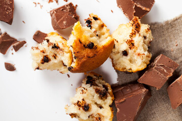 delicious food from baking with chocolate drops