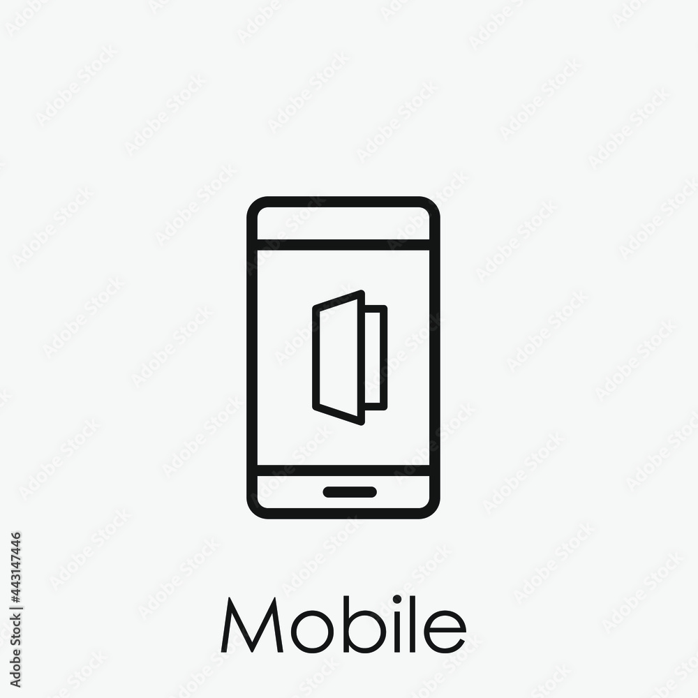 Poster mobile vector icon. editable stroke. symbol in line art style for design, presentation, website or a