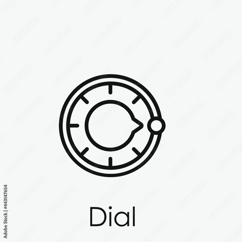 Poster dial vector icon. editable stroke. symbol in line art style for design, presentation, website or app