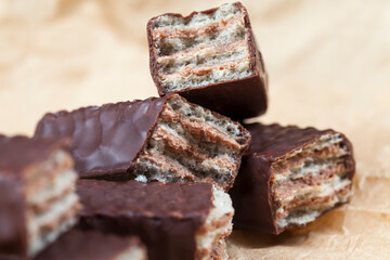 milk chocolate candies close-up