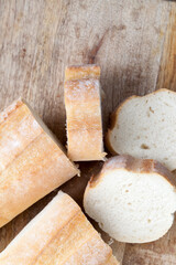 loaf of wheat baguette cut into slices