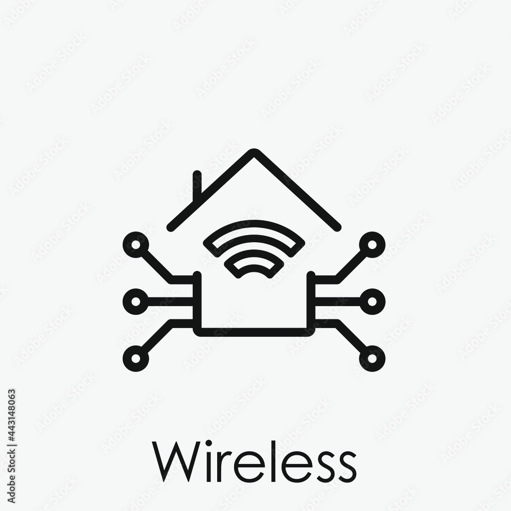Poster wireless vector icon. editable stroke. symbol in line art style for design, presentation, website or