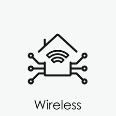 Wireless vector icon. Editable stroke. Symbol in Line Art Style for Design, Presentation, Website or Apps Elements, Logo. Pixel vector graphics - Vector
