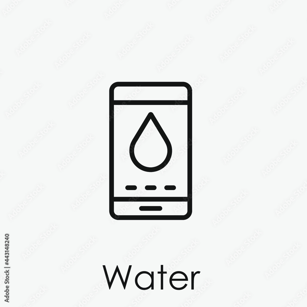 Poster water vector icon. editable stroke. symbol in line art style for design, presentation, website or ap