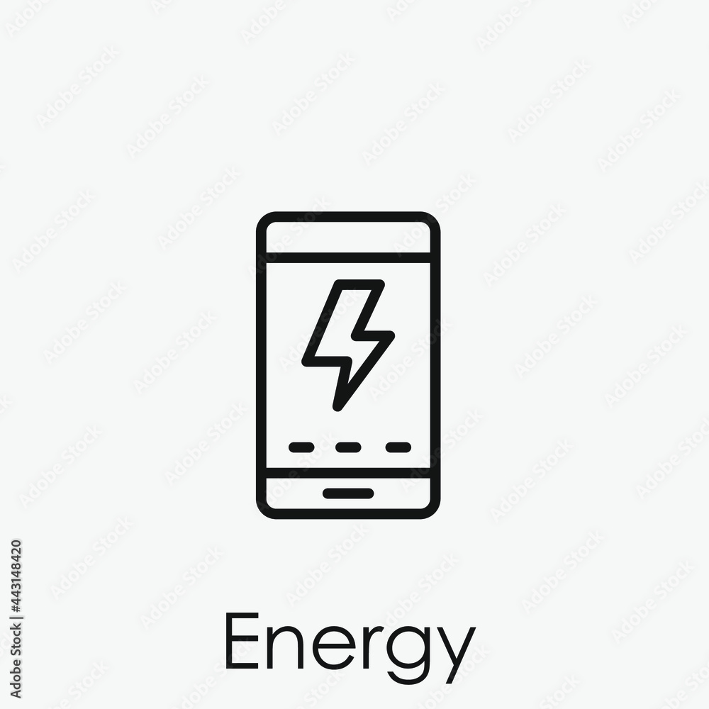 Poster energy vector icon. editable stroke. symbol in line art style for design, presentation, website or a