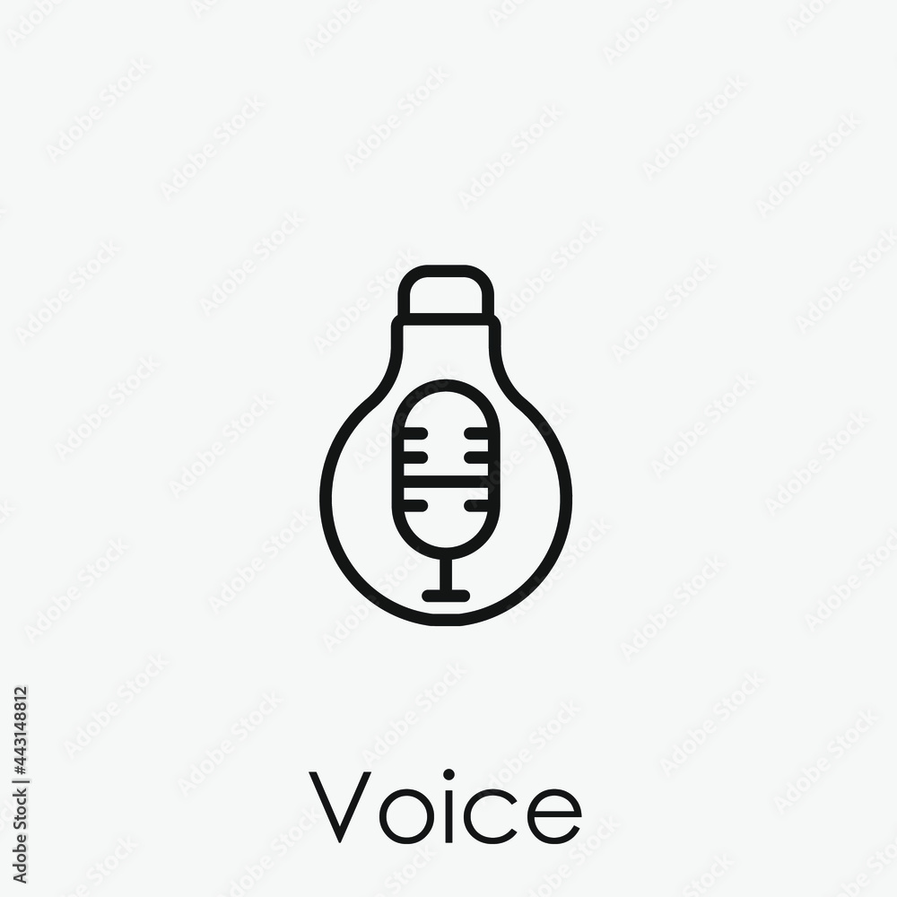 Aufkleber voice vector icon. editable stroke. symbol in line art style for design, presentation, website or ap