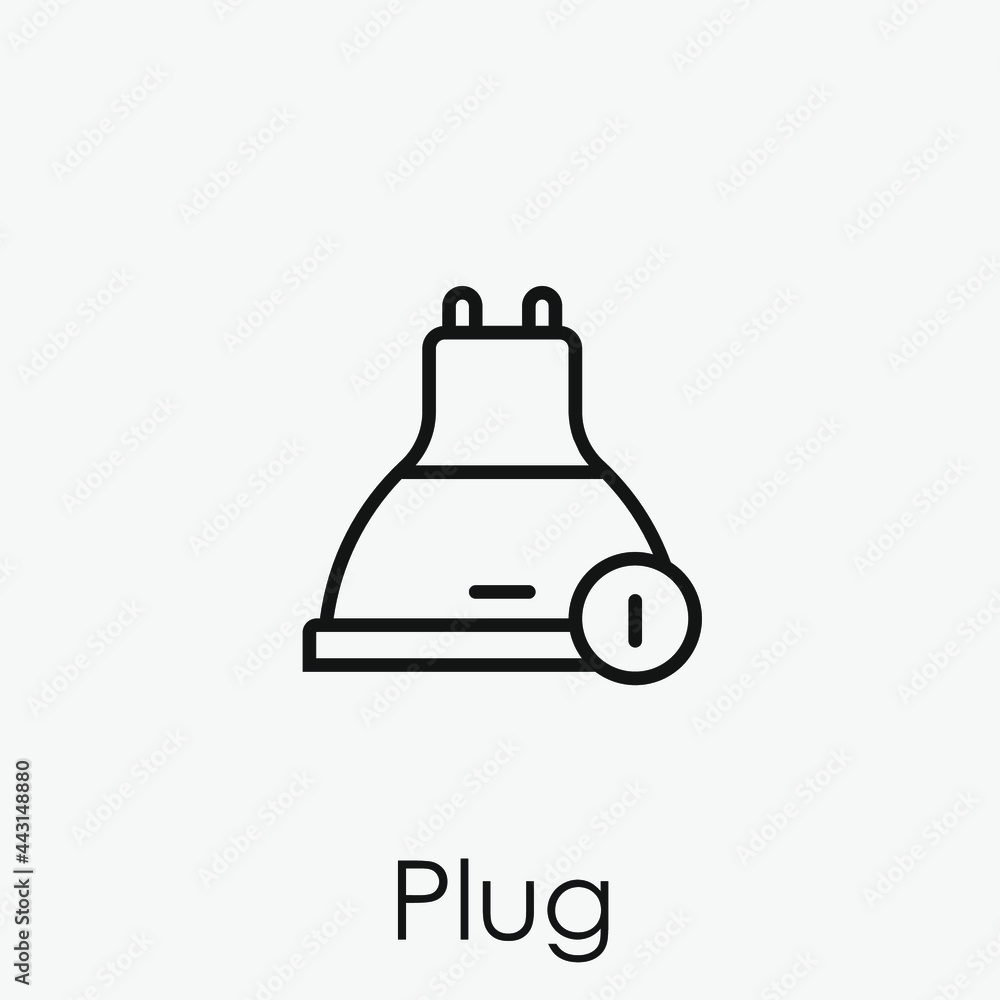 Poster plug vector icon. editable stroke. symbol in line art style for design, presentation, website or app