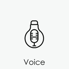Voice vector icon. Editable stroke. Symbol in Line Art Style for Design, Presentation, Website or Apps Elements, Logo. Pixel vector graphics - Vector