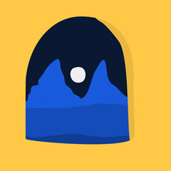 Vector abstract minimalistic landscape. Template for polygraphy, web-design, prints