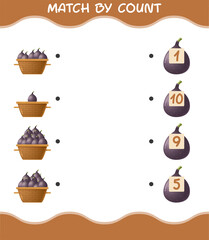 Match by count of cartoon fig. Match and count game. Educational game for pre shool years kids and toddlers