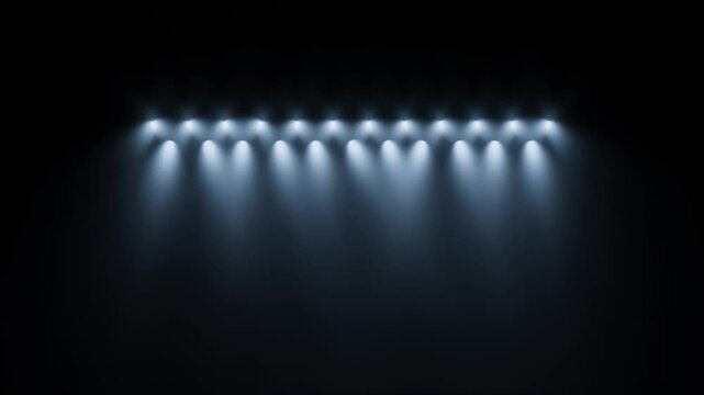 Football field illuminated by camera flash lights. 3d video