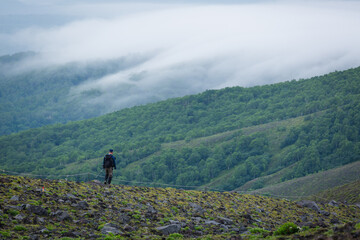 Obraz premium 登山, 山頂からの景色, 雲海