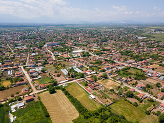 Aerial view of village of Tsalapitsa, Bulgaria
