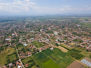 Aerial view of village of Tsalapitsa, Bulgaria