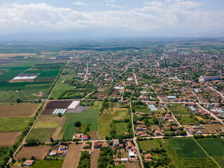 Aerial view of village of Tsalapitsa, Bulgaria