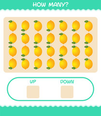 How many cartoon lemon. Counting game. Educational game for pre shool years kids and toddlers