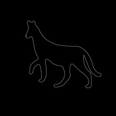 Celestial Leopard or cheetah exotic animal in gold colors on black background. Vector wild cat  perfect for  interior posters, postcards, social media and more. 