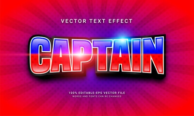 Captain editable text effect with super hero theme