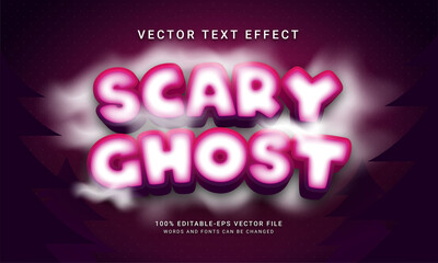Scary ghost editable text effect with purple color theme