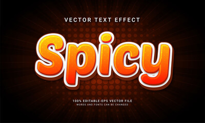 Spicy editable text effect with hot food menu theme
