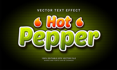 Hot pepper editable text effect with spicy food menu theme