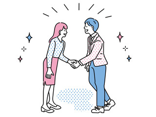 挨拶、握手をするイラスト:ビジネス、自己紹介、合意、交渉、戦略、会議、プレゼン、契約、取引、ミーティングGreetings, handshakes illustrations . business, self-introduction, agreement, negotiation, strategy, conference, presentation, contract, transaction