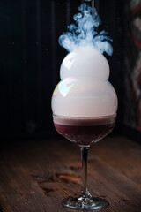 Flavour Blaster clover club cocktail in the smoke