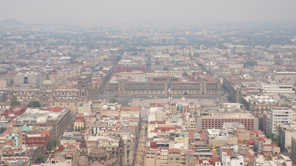 Palacio de Bellas Artes and Historic center of Mexico City seen from Torre Latinoamericana in Mexico.