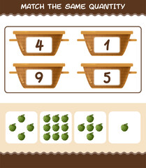 Match the same quantity of custard apple. Counting game. Educational game for pre shool years kids and toddlers