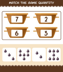 Match the same quantity of fig. Counting game. Educational game for pre shool years kids and toddlers