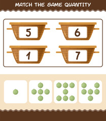 Match the same quantity of melon. Counting game. Educational game for pre shool years kids and toddlers