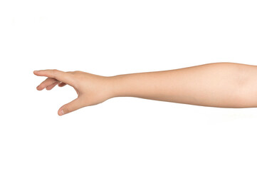 Fototapeta premium Female hand isolated on white background
