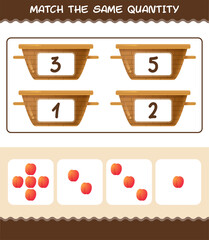 Match the same quantity of nectarine. Counting game. Educational game for pre shool years kids and toddlers