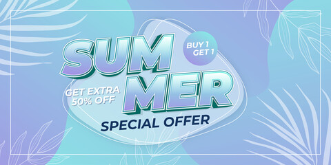Summer special offer banner template