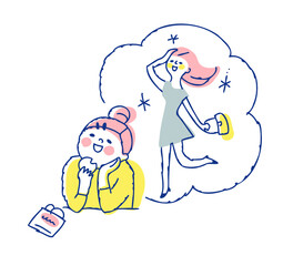 痩せた自分を想像する女性