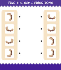 Match the same directions of tamarind. Matching game. Educational game for pre shool years kids and toddlers