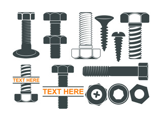 Bolt Screw Icon, Screw Icon, Bolt Screw Sign, Symbol, vector illustration isolated