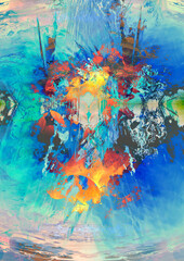 Fototapeta na wymiar digital abstract art painting background