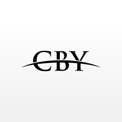 CBY initial overlapping movement swoosh horizon, logo design inspiration company business