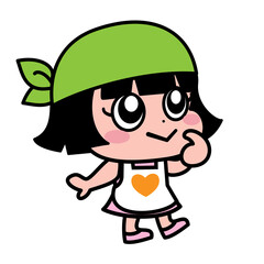 子供　エプロン　料理　お手伝い　イラスト素材